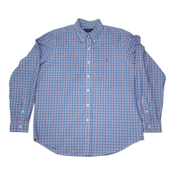 Ralph Lauren Mens XL Multicolor Plaid Button-Down Shirt 100% Cotton Classic Fit - Picture 1 of 9
